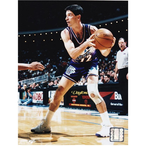 VINTAGE ADIDAS UTAH JAZZ JOHN STOCKTON STITCHED JERSEY SIZE MEDIUM - Picture 2 of 9